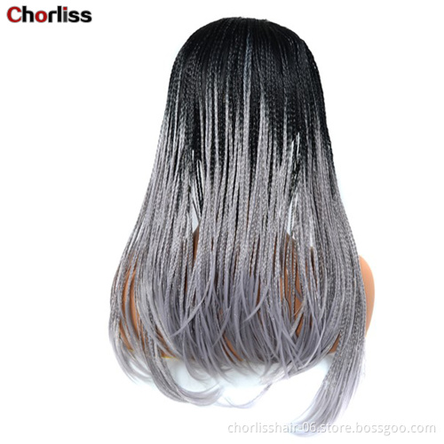 Wholesale  Ombre High Quality Black Blonde Long Braids headband Wigs Turban Synthetic Wigs With Headband Easy Attached For Woman